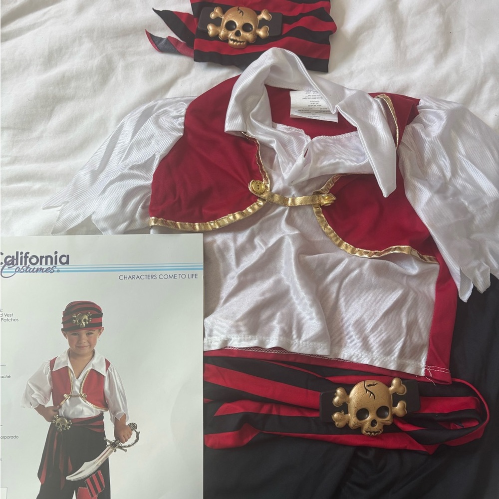 boys kids pirate costume toddler 4-6